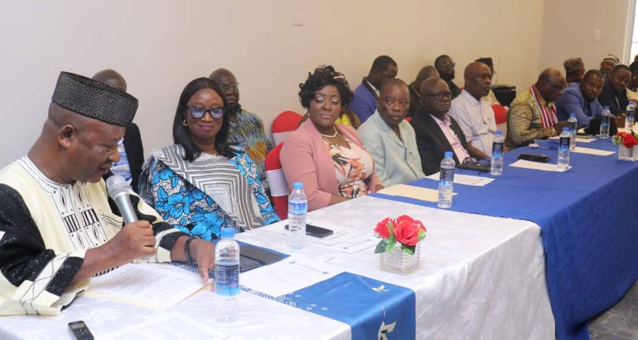 Min. Francis Sackilla Nyumalin speaks at the Renaming Ceremony of the Ministry of Internal Affairs to the Ministry of Local Government.