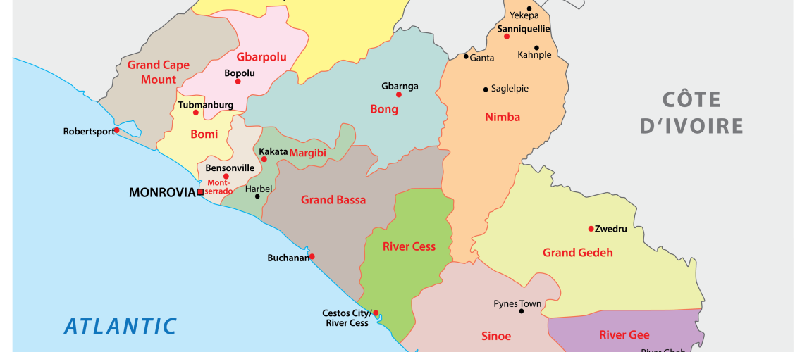 Map of the Republic of Liberia